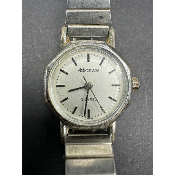 Advance Ladies Quartz Watch Stainless Steel 83-2035 Hong Kong Stretch Band - Picture 1 of 7